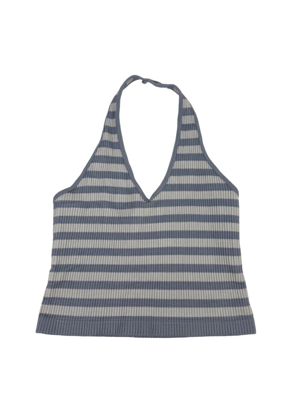Bella Seamless Blue Stripe Halter Top  Size S